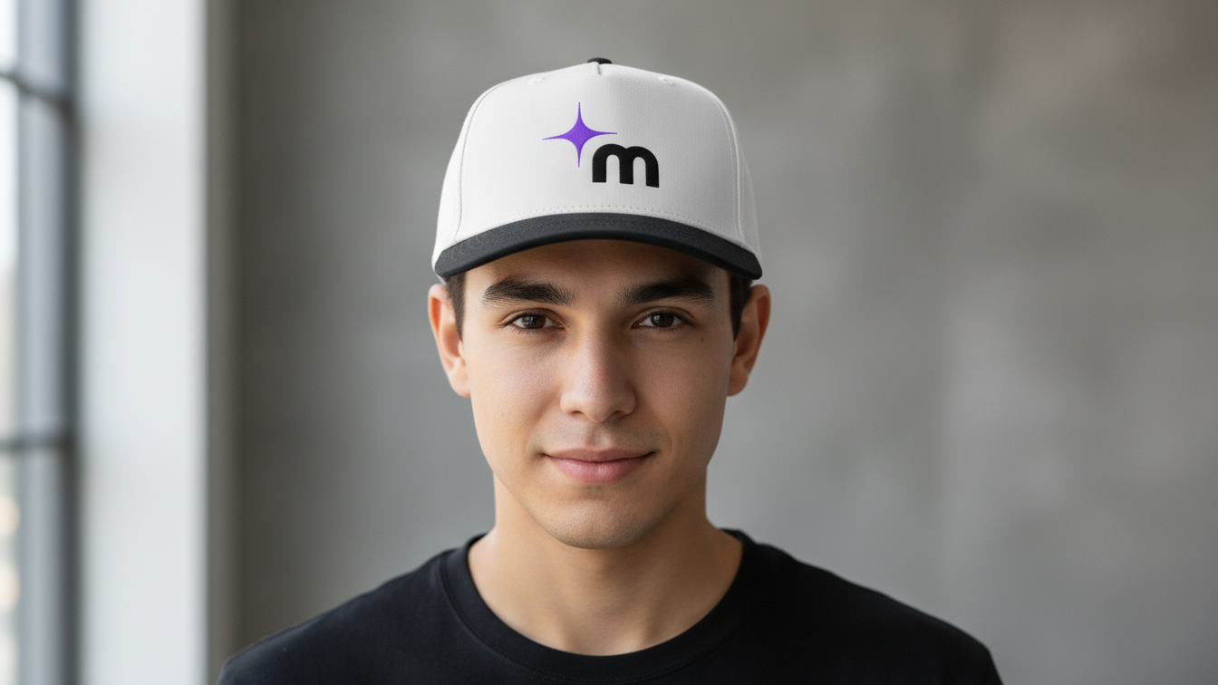 Moontask logo Mid Profile Baseball Cap | Space Star, Tech Branding
