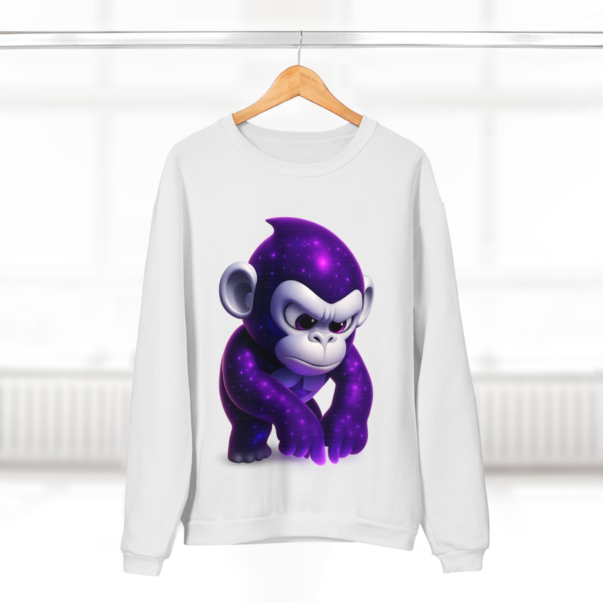 Galaxy Gorilla Crewneck Sweatshirt | Purple Space Ape Moontask