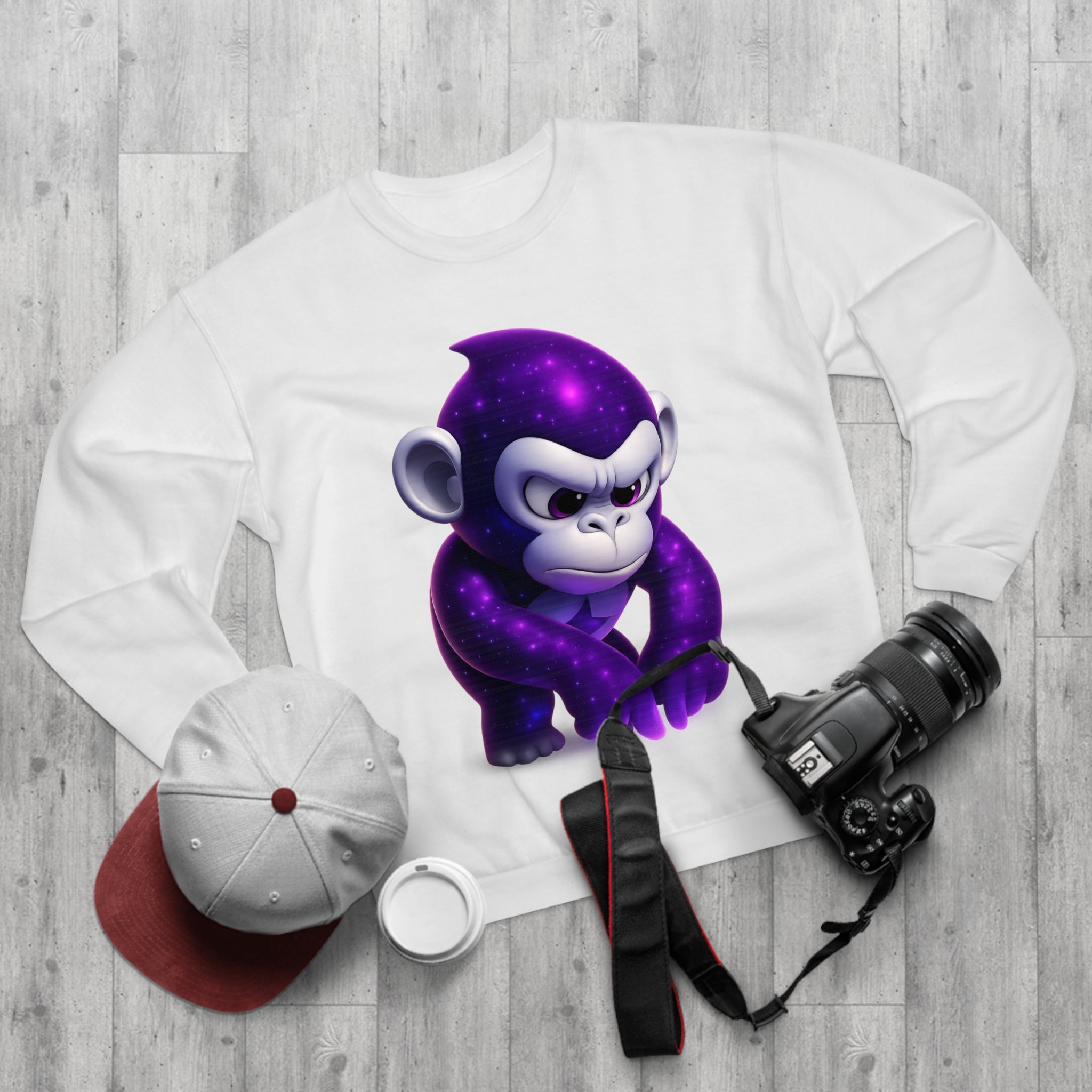 Galaxy Gorilla Crewneck Sweatshirt | Purple Space Ape Moontask