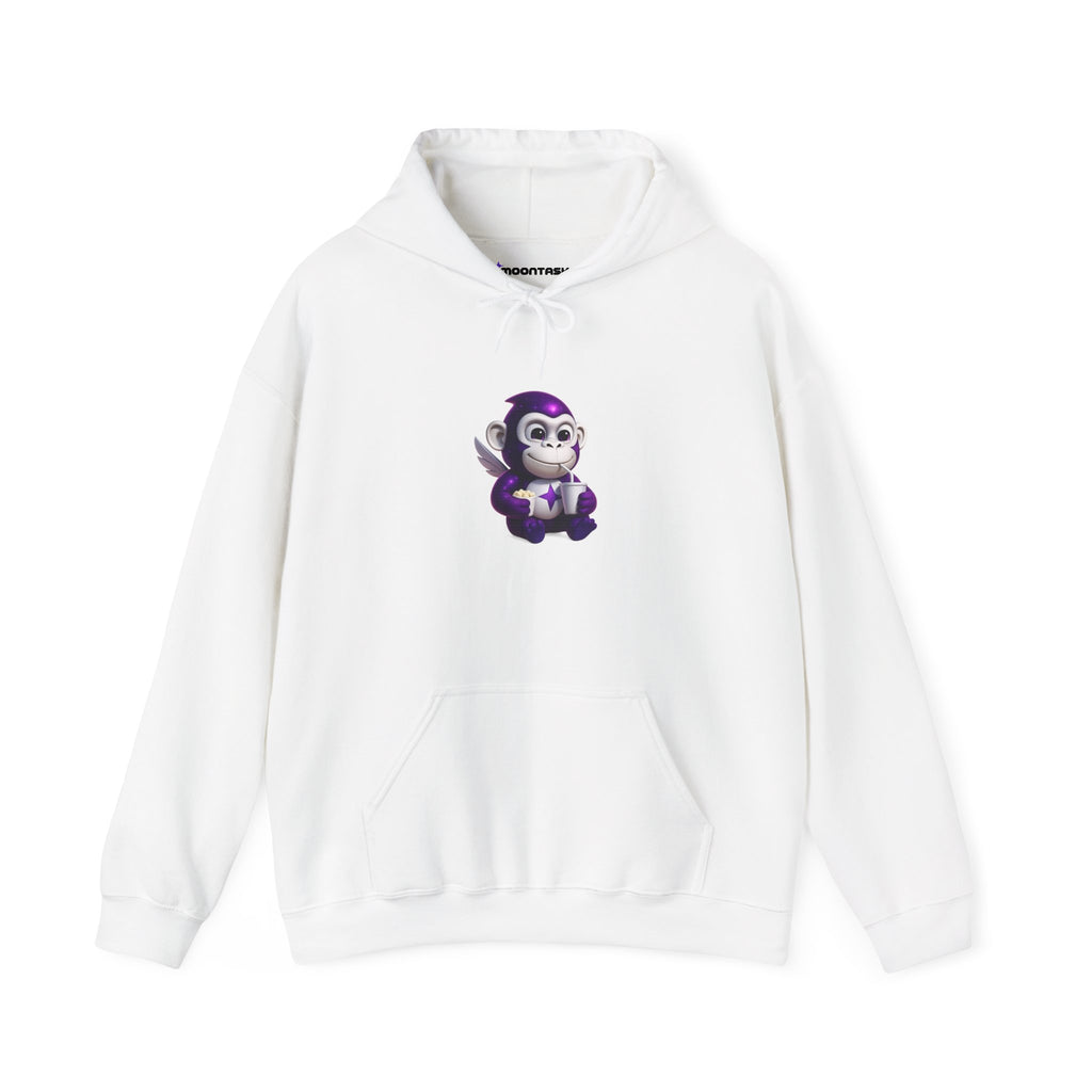 Purple Monkey Mascot Hoodie | MoonTask Logo Back