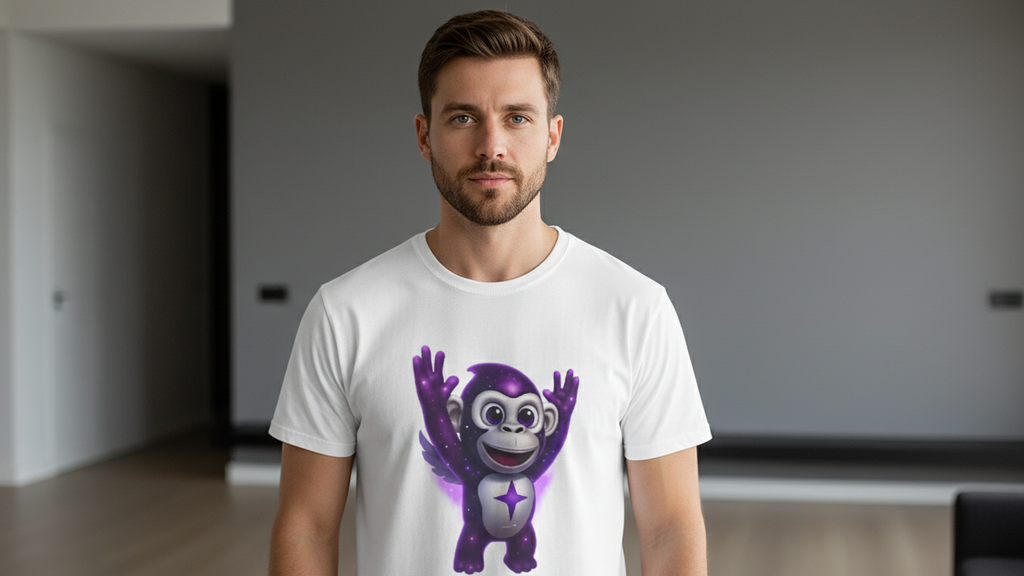 Galaxy Ape T-shirt | Space Monkey Illustration, Cute Cosmic Character