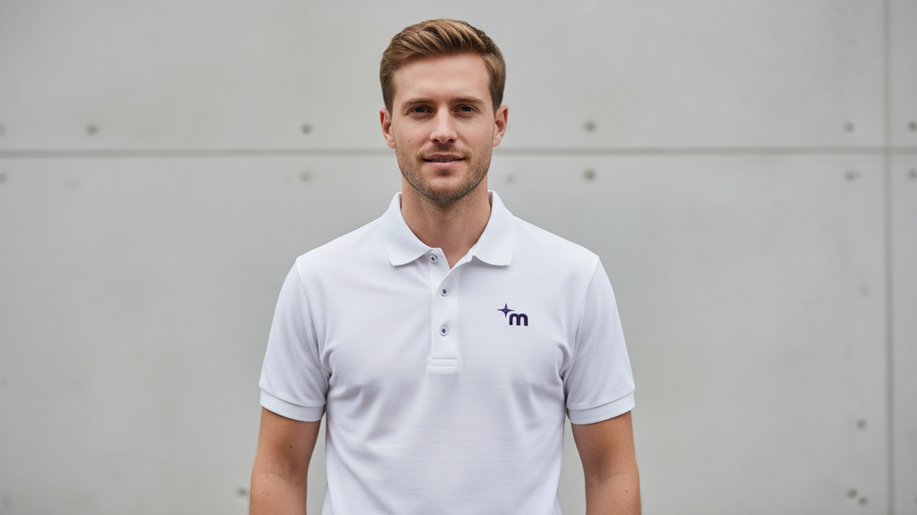 Minimal Star M Monogram Polo Shirt | Embroidered Chest Logo